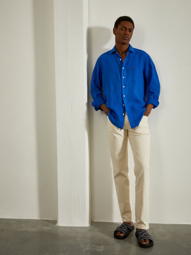 Man's regular fit cotton twill trousers - Image product