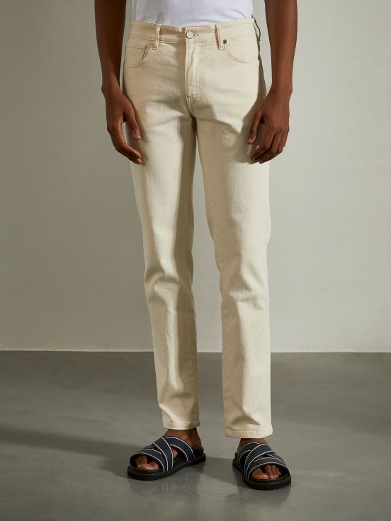 Pantalones para hombre de sarga de algodón regular fit