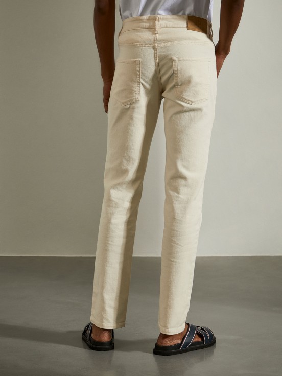 Pantalones para hombre de sarga de algodón regular fit