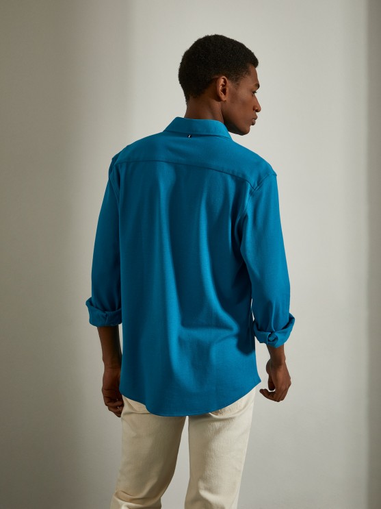 Camisa slim fit em malha piqu