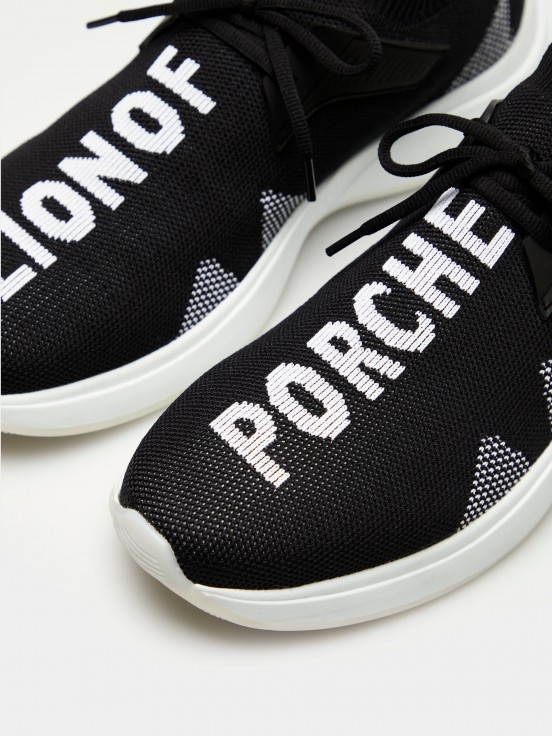 Knit sneakers with logo