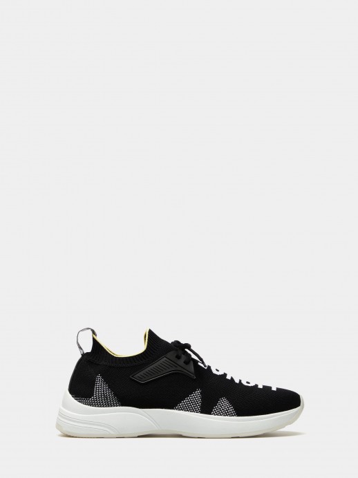 Knit sneakers with logo