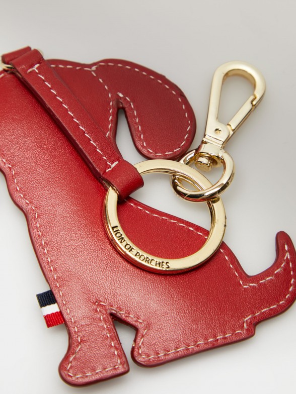 Dog keyring in leather