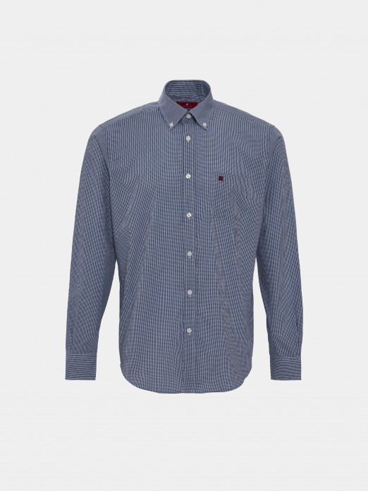 Camisa para homem regular fit de algodo com padro de xadrez