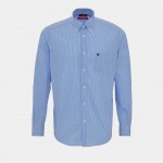 Man's regular fit cotton shirt with checkered pattern
