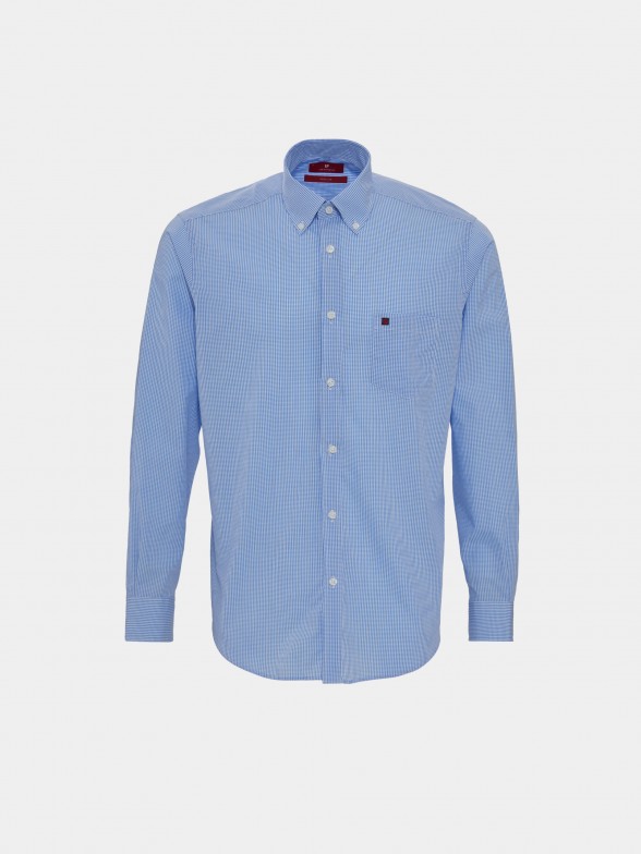 Camisa para homem regular fit de algodo com padro de xadrez