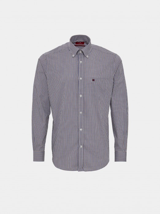 Man's regular fit cotton shirt with striped pattern