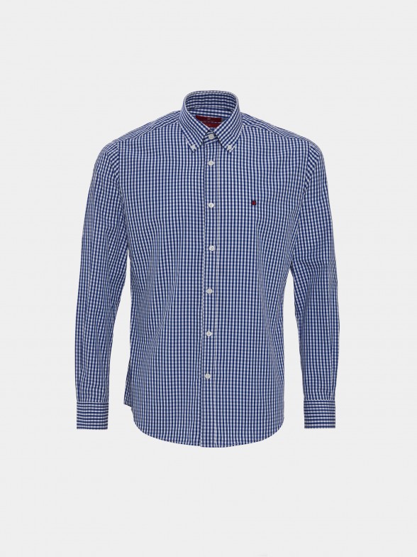 Camisa para homem slim fit de algodo em cor lisa