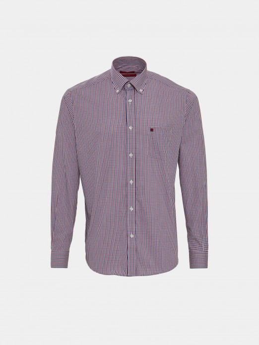 Man's regular fit cotton shirt with striped pattern