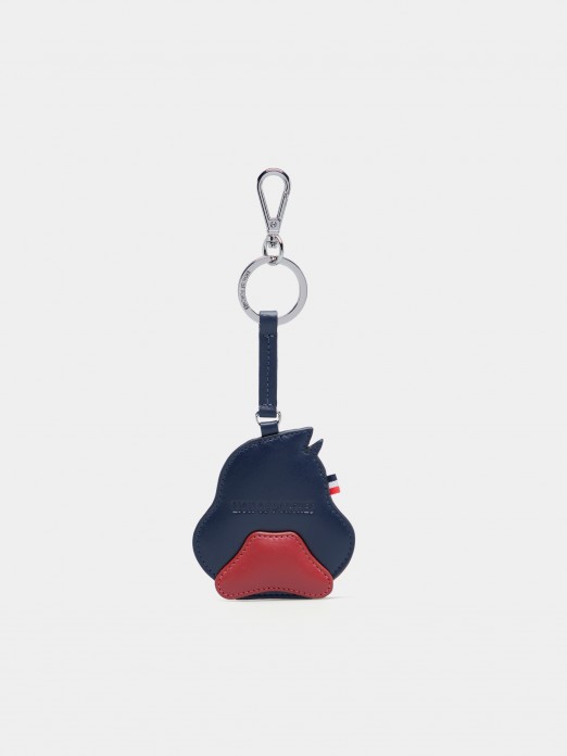 Tricolor leather duck keychain