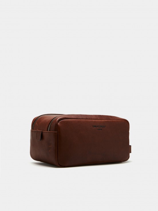 Necessaire retangular em pele