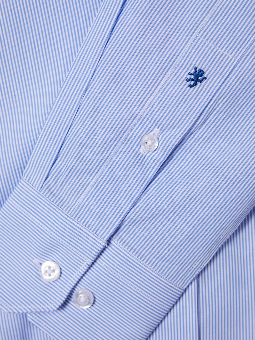 Camisa de riscas em popelina
