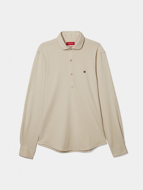 Camisa slim fit em malha piqu