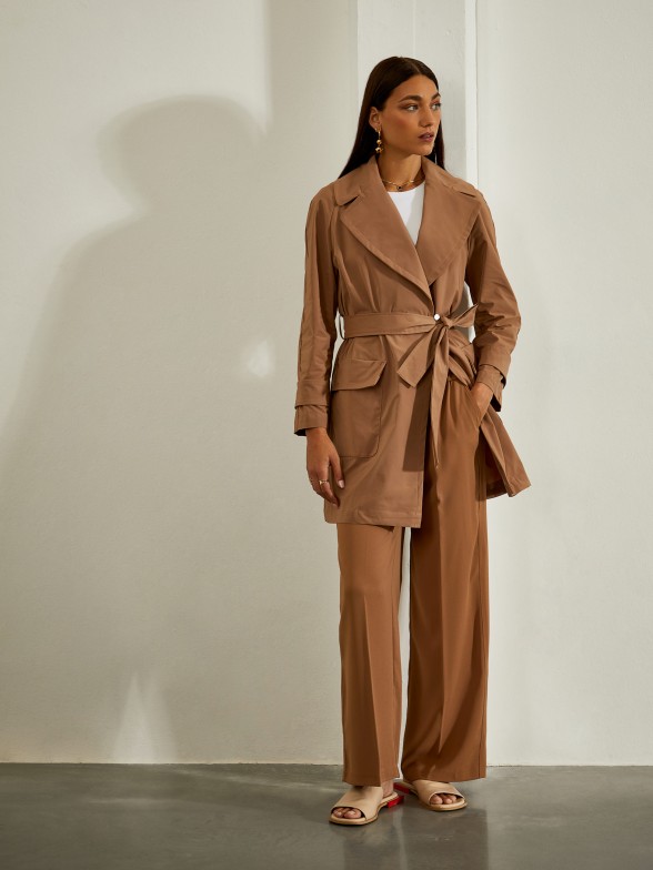 Technical trench coat