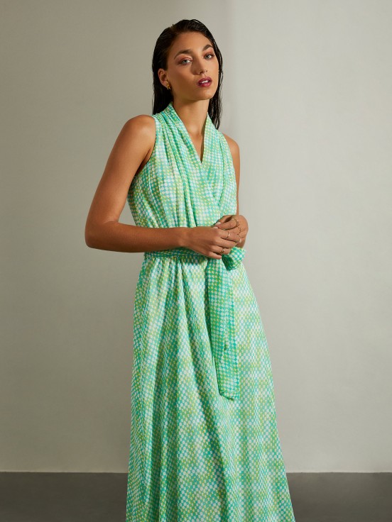 Midi dress with pattern