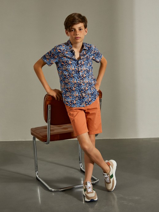 Camisa slim fit manga curta