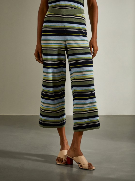 Striped knit pants