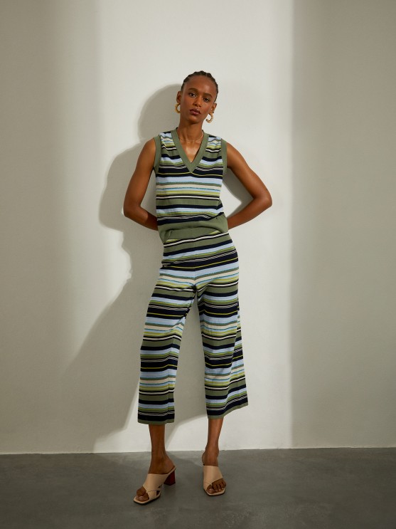 Striped knit pants