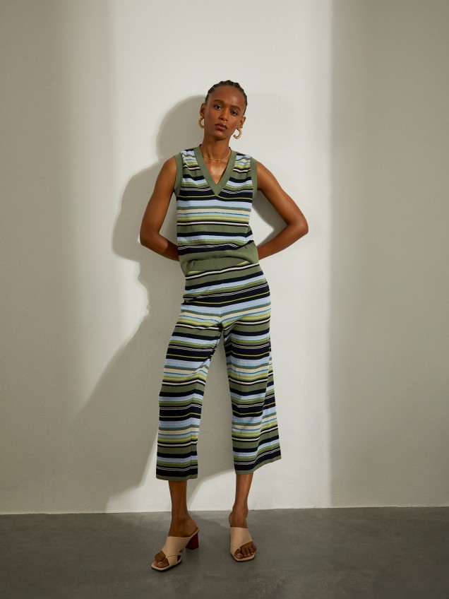Striped knit pants