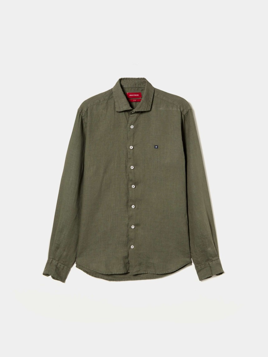 Camisa slim fit em linho