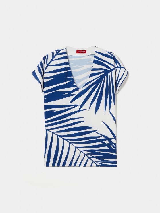 Palm trees pattern blouse