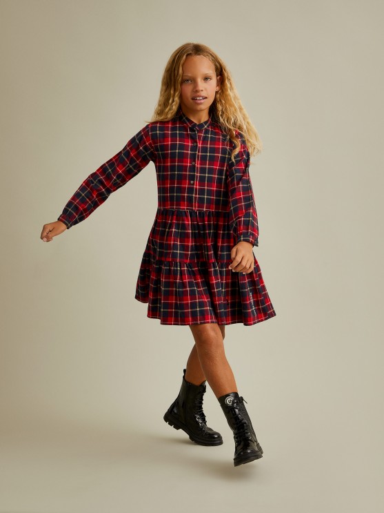 Checkered pattern dress