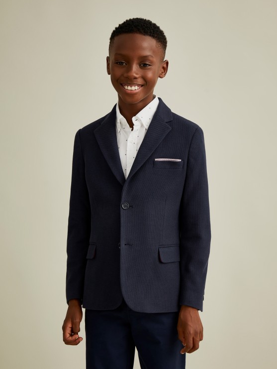 Piqu knit blazer