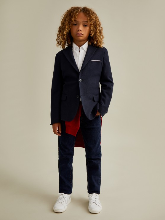 Piqu knit blazer