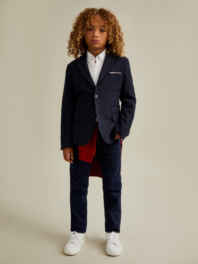 Blazer em malha piqué