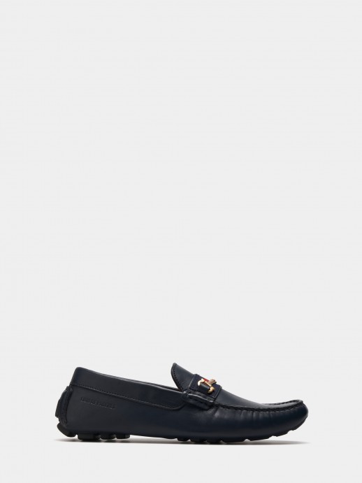 Zapatos para hombre mocasines de piel con detalle metlico