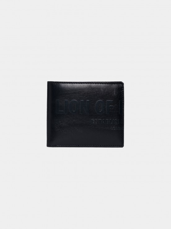 Man's embossed black leather wallet