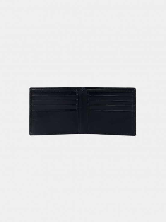 Man's embossed black leather wallet