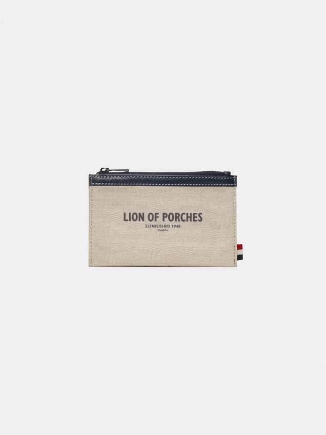 Man's grey twill leather wallet - Image product