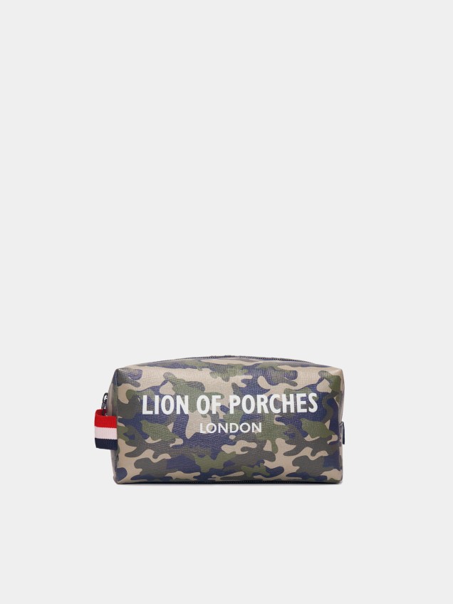 Man's leather case with pattern and zip - Image product