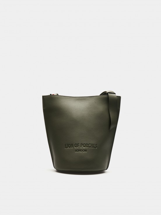 Oval shoulder bag, 100% leather