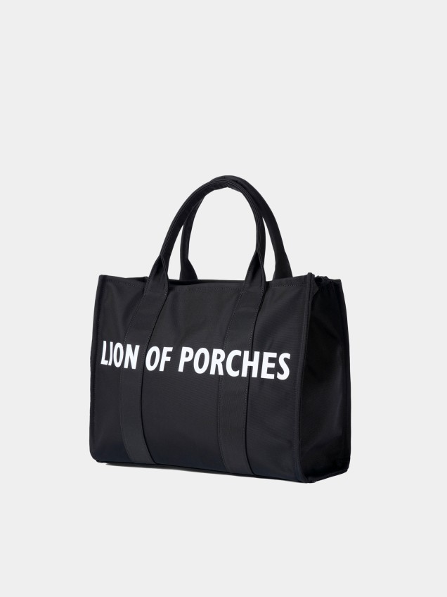 Tote bag with zip fastening, printed lettering and internal pockets - Image product