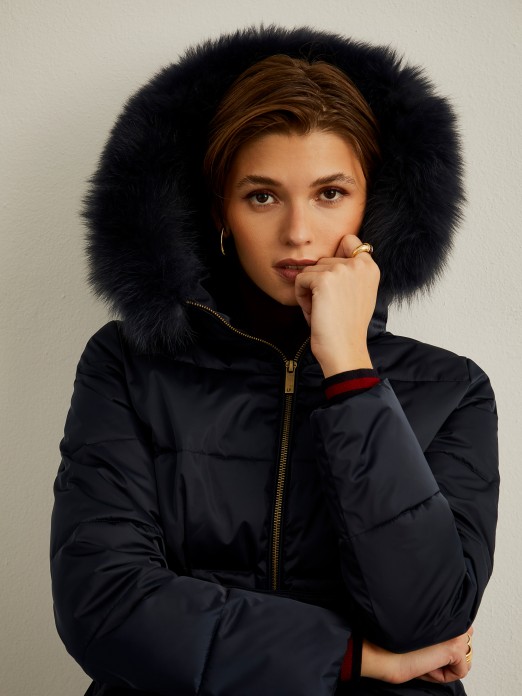 Jacket with fur hood