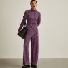 Pantalones de punto de pierna ancha con estampado
