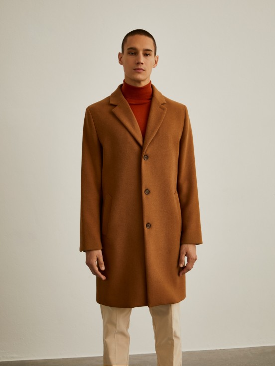 Wool blend overcoat with pockets