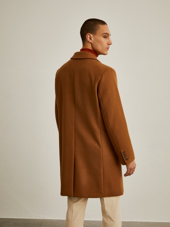 Wool blend overcoat with pockets