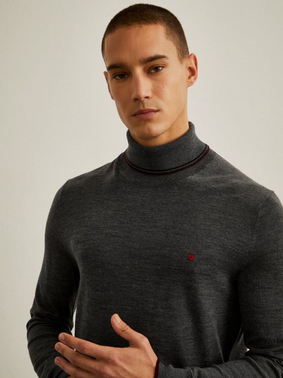 Camisola de gola alta de l merino