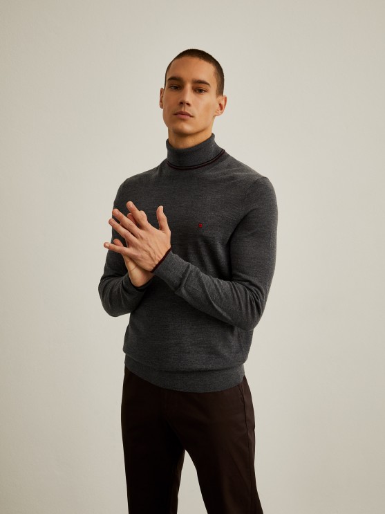 Camisola de gola alta de l merino