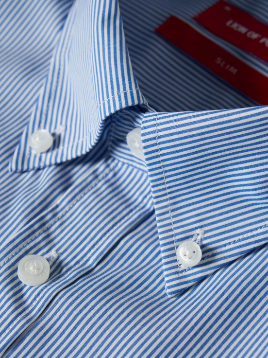 Camisa de riscas slim fit