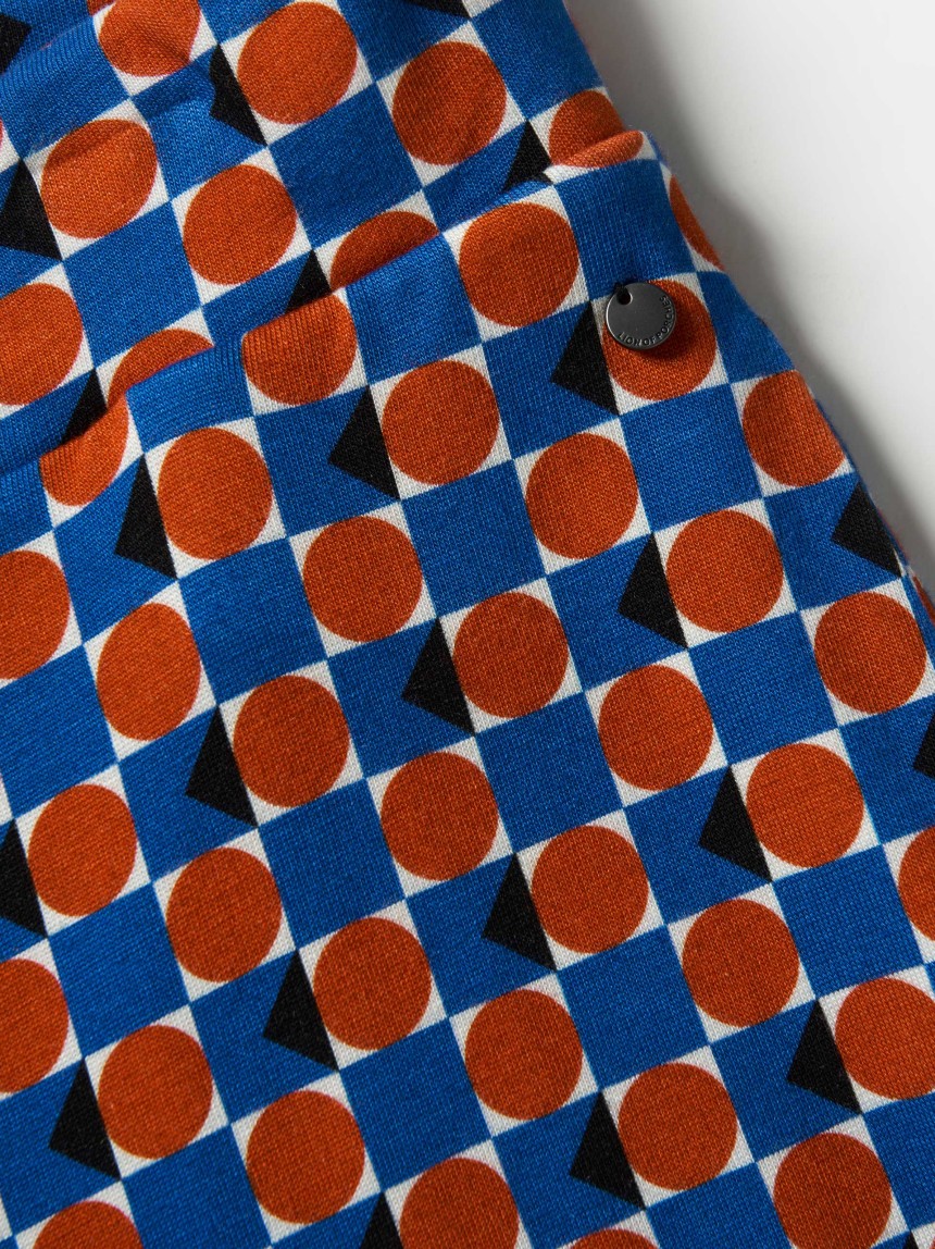 Pantalones de punto de pierna ancha con estampado