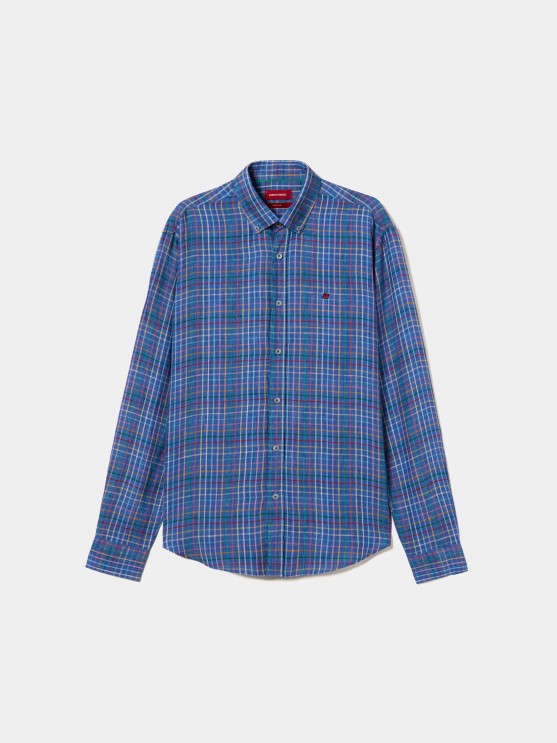 Linen check shirt
