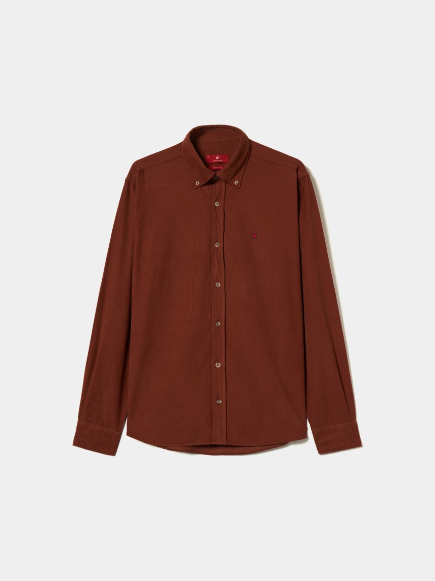 Camisa regular fit de bombazine