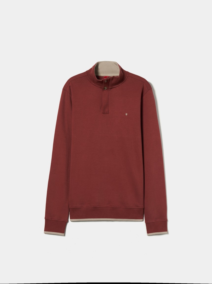 Sweater com bot�es e meio fecho