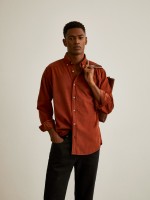 Camisa regular fit de bombazine