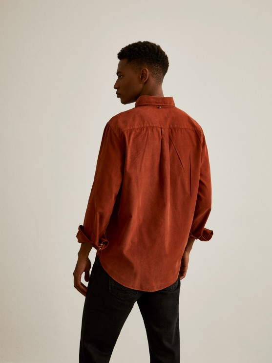 Camisa regular fit de bombazine
