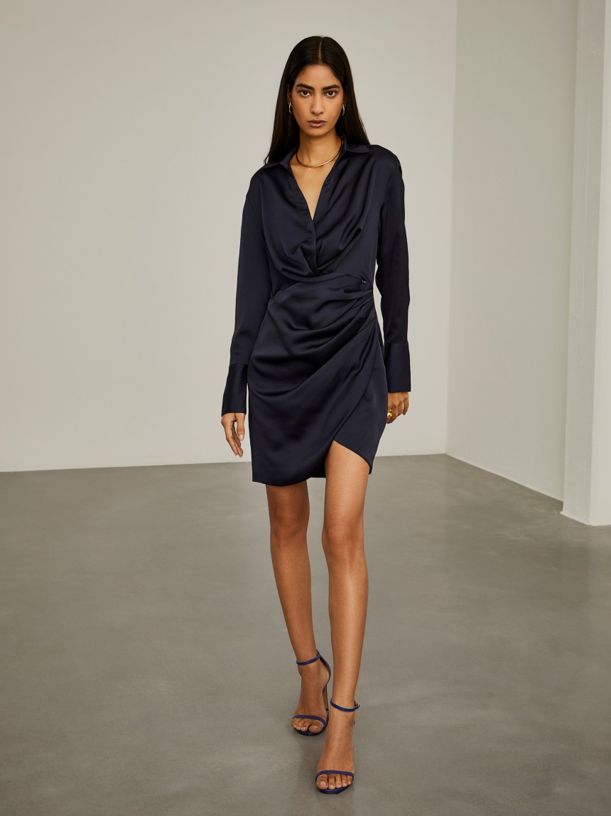Vestido curto drapeado